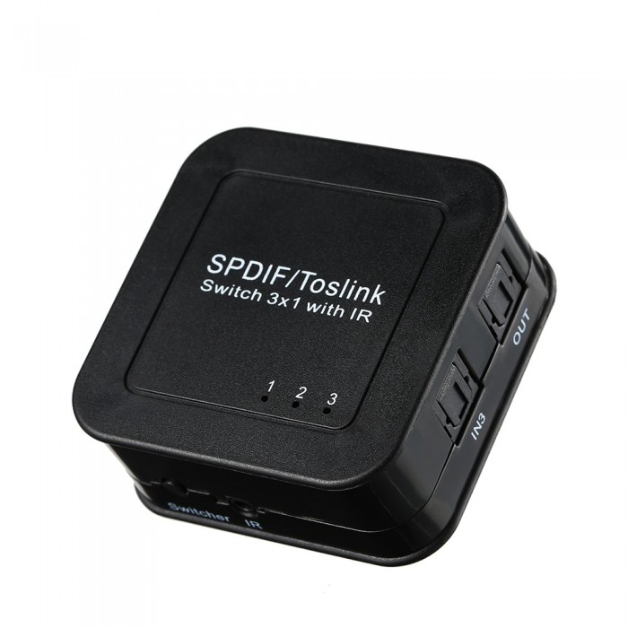 Digital Optical Audio Switcher 3x1 SPDIF Toslink-Schalter mit Fernbedienung