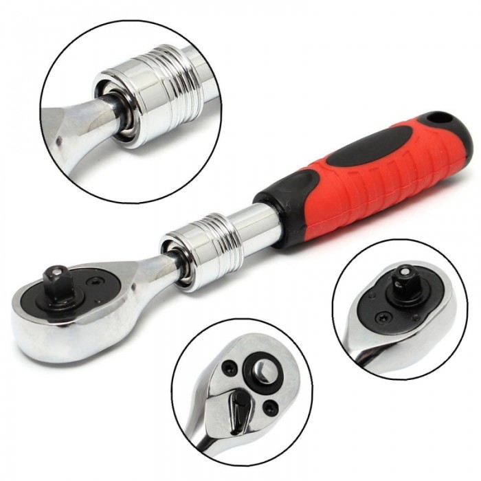 1/2 inch 72 Teeth Extending Socket Wrench Ratchet Wrench Handle Tool