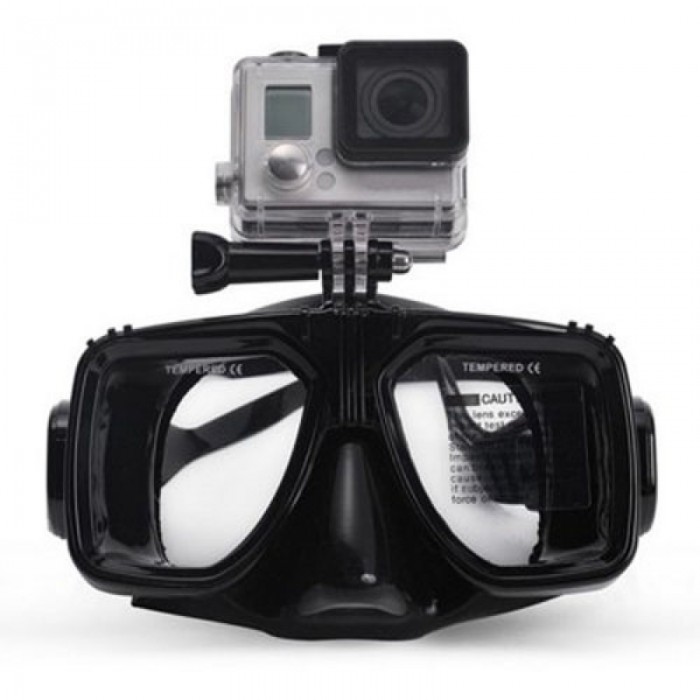 Practical Diving Swimming Goggles with Action Camera Mount for GoPro / Xiaomi Yi Black