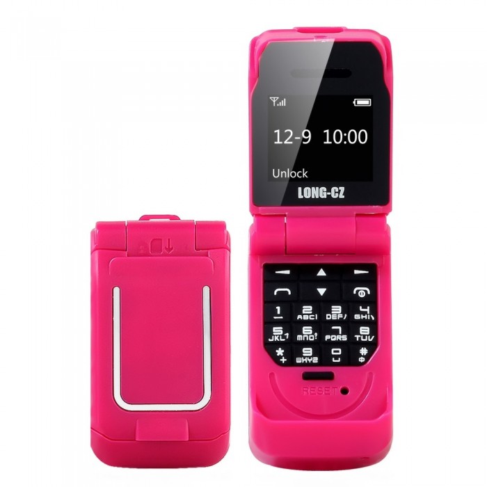 LONG-CZ J9 BT Mini Flip Feature Phone 0.66-inch 64MB Big Speaker Loud Volume Voice Changer Phonebook Call SMS Alarm SOS Multilanguage FM 2G Mobile Phone
